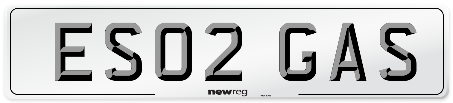 ES02 GAS Number Plate from New Reg